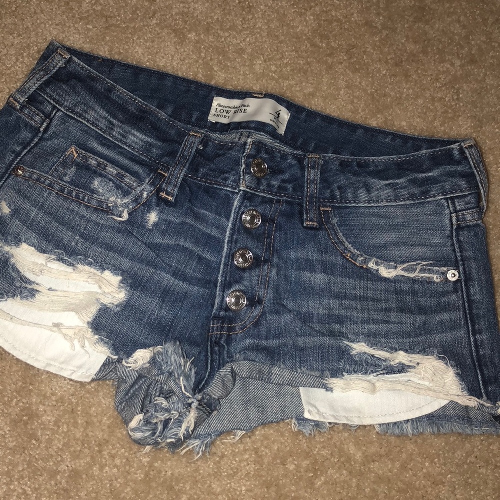 Ripped jean shorts